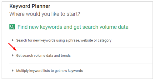 Get search volume data